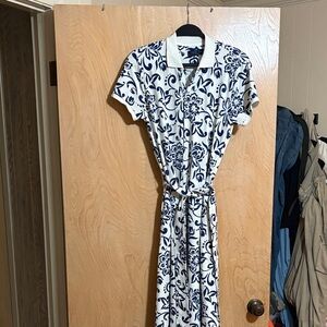 Ralph Lauren Blue and White Floral Shirt Dress - Women new